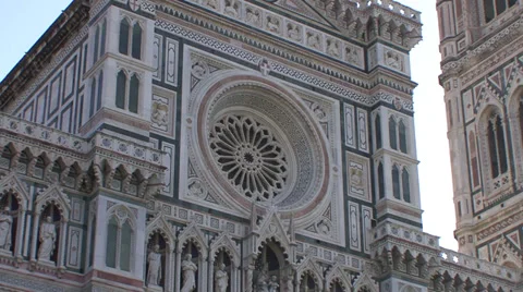 Cathedral of Florence_Facade 01 Video stock 32273022