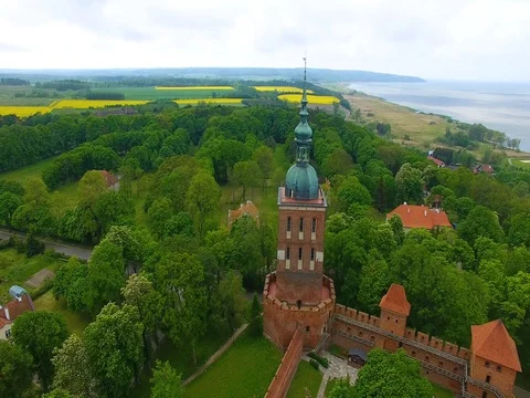 Cathedral of Frombork, view from above Stock Footage 75933308