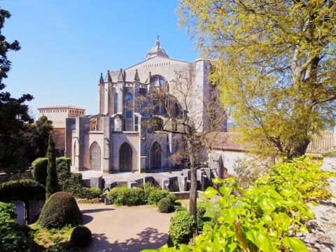 Cathedral in girona Stock Photos