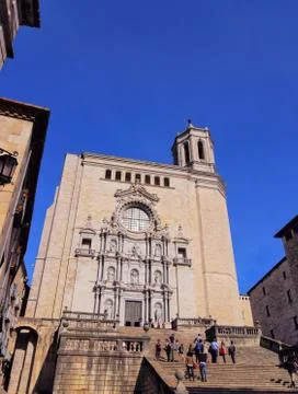 Cathedral in girona Stock Photos