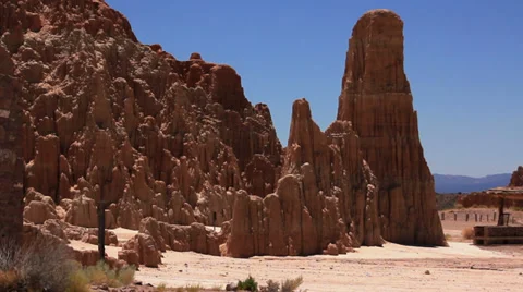Cathedral Gorge 08 Cathedral Caves Nevada Stock Footage