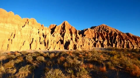 Cathedral Gorge Dramatic Red Rock Badlands Southwest Landscape Video stock 48620384