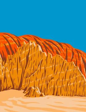 Cathedral Gorge State with Eroded Soft Bentonite Clay in Lincoln County Nevad Stock Illustration
