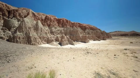 Cathedral Gorge State Park Nevada Pan Right Stock Footage 307218214