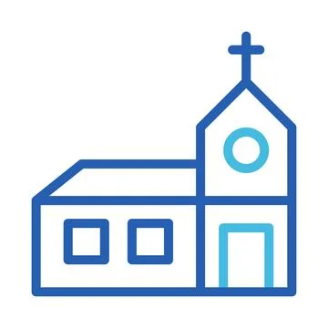 Cathedral icon duocolor blue colour easter symbol illustration. Stock Illustration