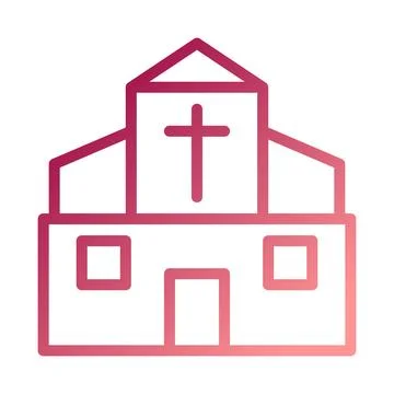 Cathedral icon gradient red white easter illustration Illustrazione stock