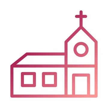 Cathedral icon gradient red white easter illustration Illustrazione stock