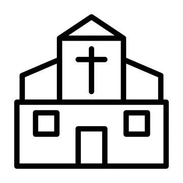 Cathedral icon outline style easter illustration vector element and symbol .. Stock Illustration