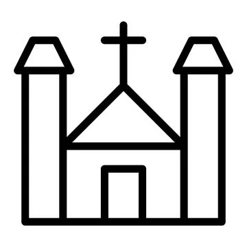 Cathedral icon outline style easter illustration vector element and symbol .. Stock Illustration