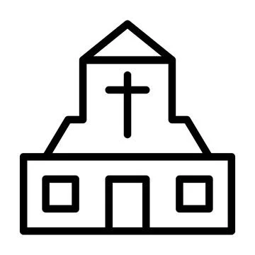 Cathedral icon outline style easter illustration vector element and symbol .. Stock Illustration