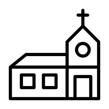 Cathedral icon outline style easter illustration vector element and symbol .. Stock Illustration