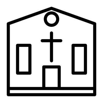 Cathedral icon outline style easter illustration vector element and symbol .. Stock Illustration