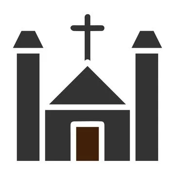 Cathedral icon solid grey brown colour easter symbol illustration. Stock Illustration