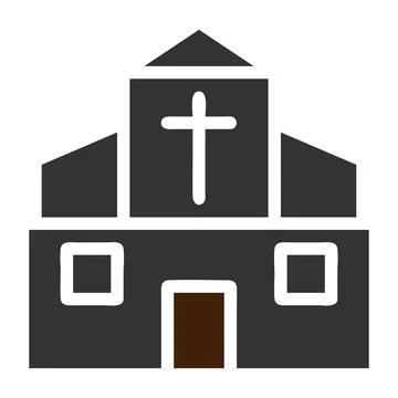 Cathedral icon solid grey brown colour easter symbol illustration. Stock Illustration