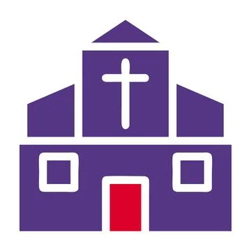 Cathedral icon solid red purple style easter illustration vector element an.. Stock Illustration