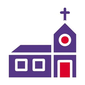 Cathedral icon solid red purple style easter illustration vector element an.. Illustrazione stock