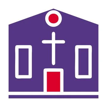Cathedral icon solid red purple style easter illustration vector element an.. Illustrazione stock