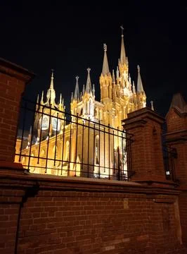 Cathedral of the Immaculate Conception of the Blessed Virgin Mary in Moscow Stock Photos