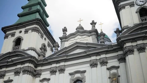 Cathedral of Immaculate conception of Holy Mother of God in Ternopil Stock Footage 107514555