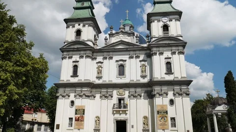 Cathedral of Immaculate conception of Holy Mother of God in Ternopil Stock Footage 107514696