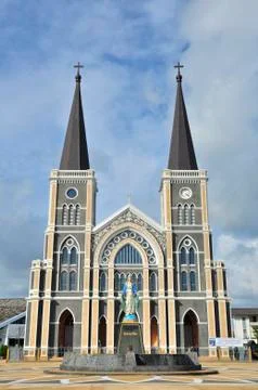 The cathedral of the immaculate conception 스톡 사진