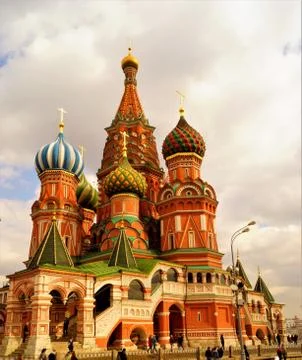 Cathedral of the Intercession - St. Basil's Cathedral on red square in Moscow Stock Photos