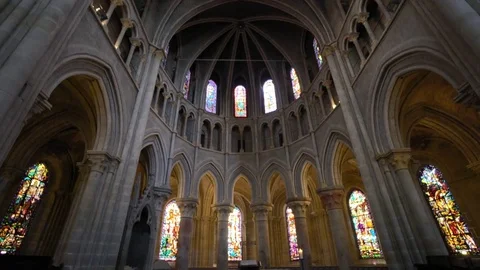 Cathedral interior - beautiful ancient choir Video stock 79923698