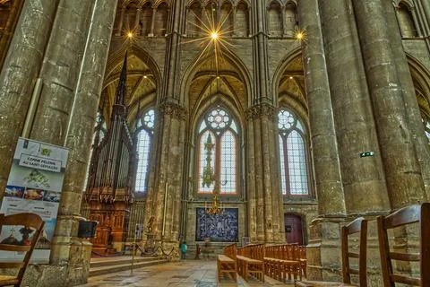 Cathedral Interior &amp; Light Shining Stock Photos