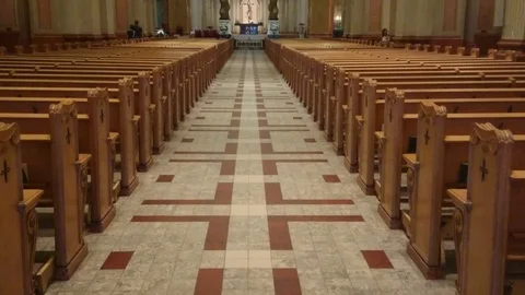 Cathedral interior Montreal side view Stock Footage 95618557