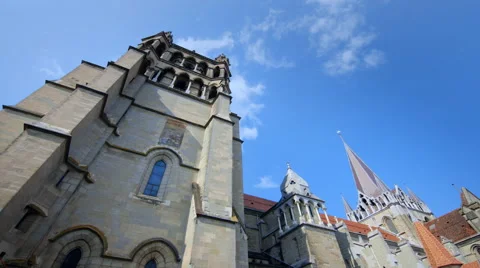 Cathedral of Lausanne - Timelapse Stock Footage 44207737