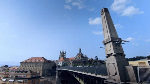 Cathedral of Lausanne - Timelapse Stock Footage 44207756