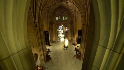 Cathedral Of Learning Oakland Interior Students Studying Timelapse 4K Stock-Footage 72500753