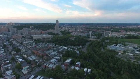 Cathedral Of Learning Pittsburgh Sunset Summer 4K 6 Stock Footage 137554986