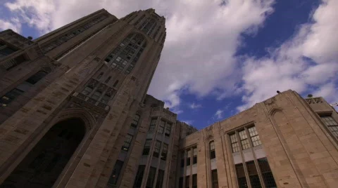 Cathedral Of Learning Pittsburgh Timelapse Stock Footage 670819