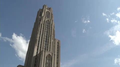 Cathedral Of Learning Timelapse Partly Cloudy Summer Video stock 137555023