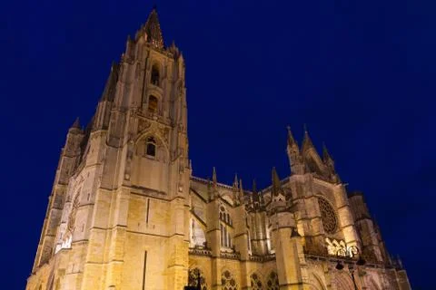 Cathedral of Leon 스톡 사진