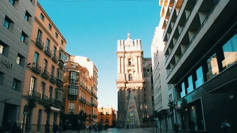 The cathedral of malaga Stock Footage 160870904