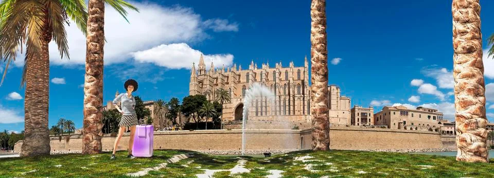 Cathedral of Mallorca Stock Illustration
