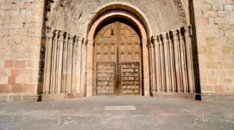  Cathedral, medieval building.  Stock Footage 883449