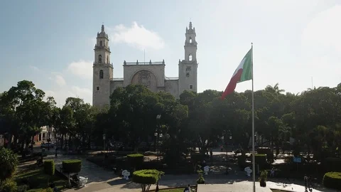 Cathedral of Merida Yucatan Mexico Stock Footage 127948166