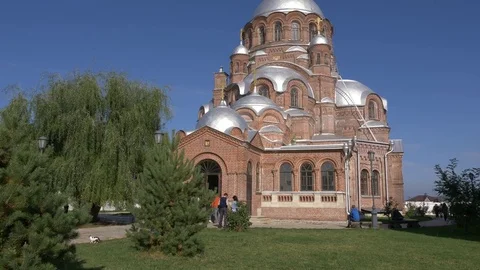 Cathedral of the mother of god Sviyazhsk, Russia. Stock Footage
