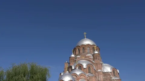 Cathedral of the mother of god Sviyazhsk, Russia. Stock Footage
