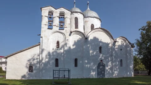 Cathedral of the Nativity of John the Baptist in Pskov Stock Footage 295528614