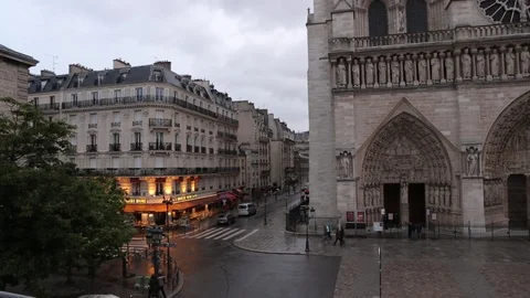 The cathedral of notre dame Stock Footage 106474691