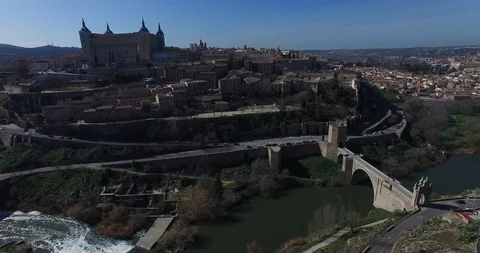 Cathedral over Old Town Stock Footage 125125004