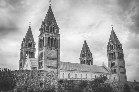 The cathedral in Pecs,Hungary.High quality photo. Stock Photos
