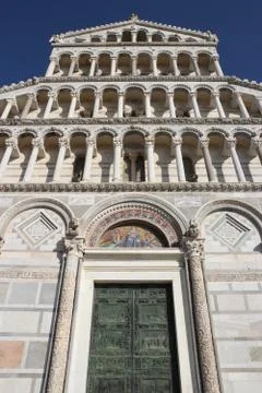 Cathedral of pisa in miracles square Stock Photos