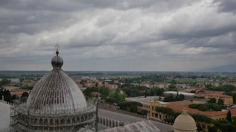 Cathedral in Pisa seen from Tower. Stock-Footage 76446103