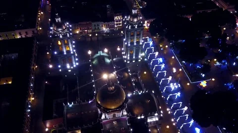 Cathedral of Puebla Stock Footage 83491274