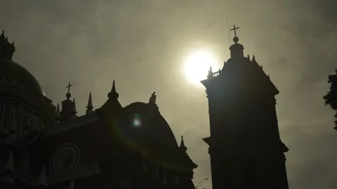 Cathedral puebla mexico Stock Footage 137549910